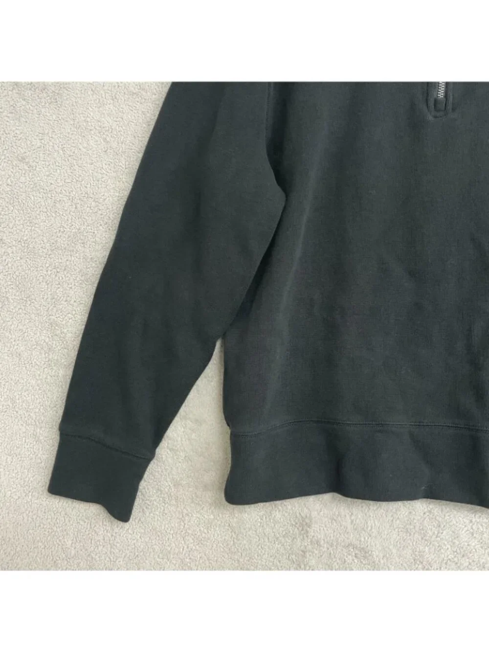 Banana Republic Men's L Black 1/4 Zip Pullover Sweatshirt Cotton Blend a2392